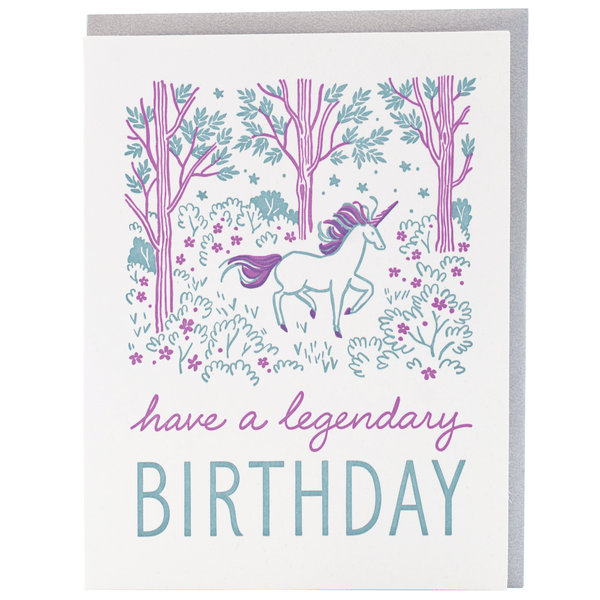 Legendary Unicorn Birthday Card