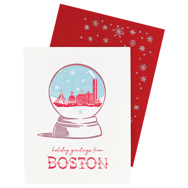 Boston Snow Globe Holiday Card | Smudge Ink