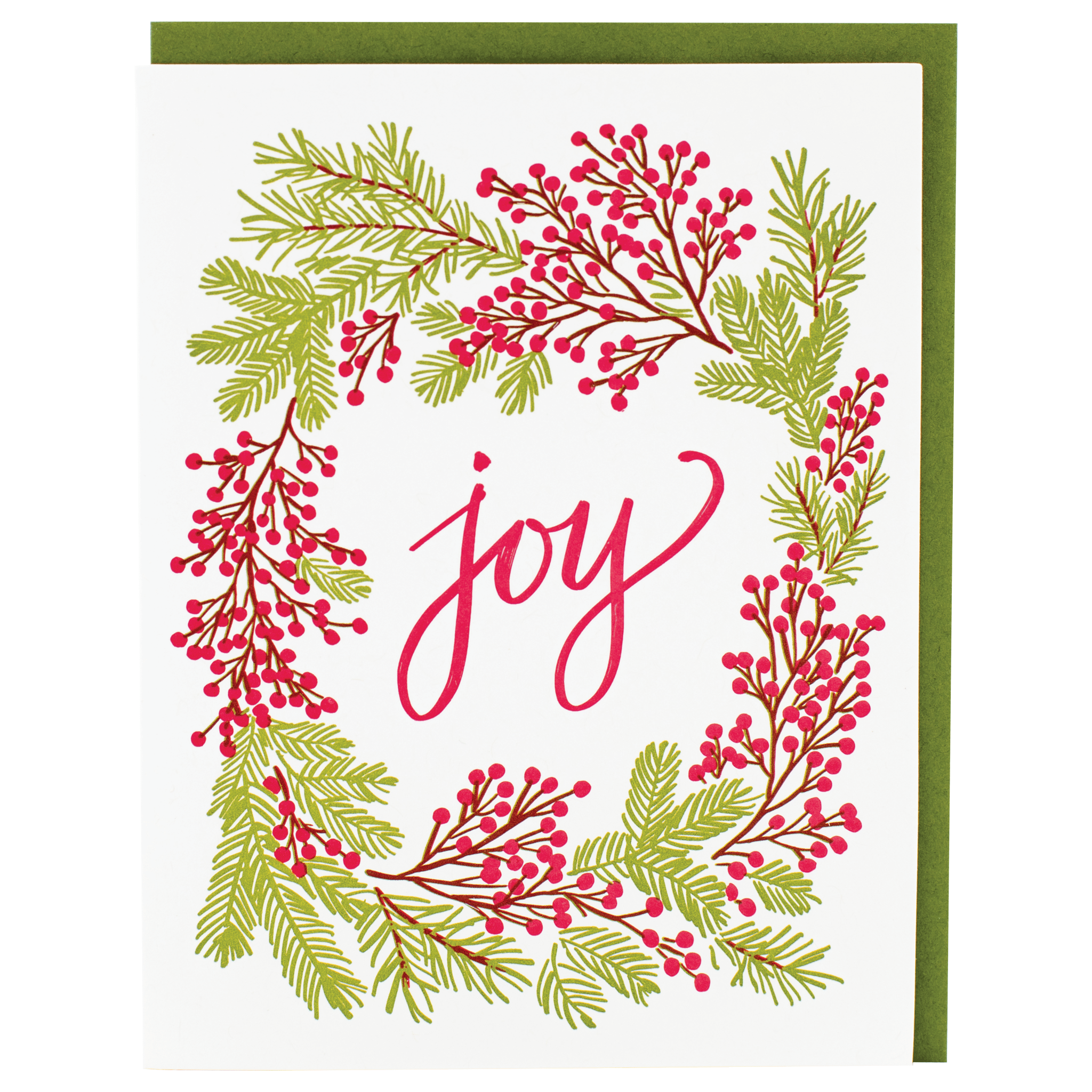 Joy Berry Wreath Christmas Card | Smudge Ink
