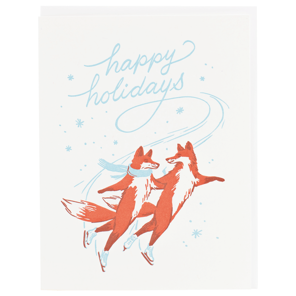 Skating Foxes Holiday Card