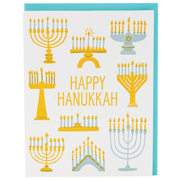 Menorahs Hanukkah Card