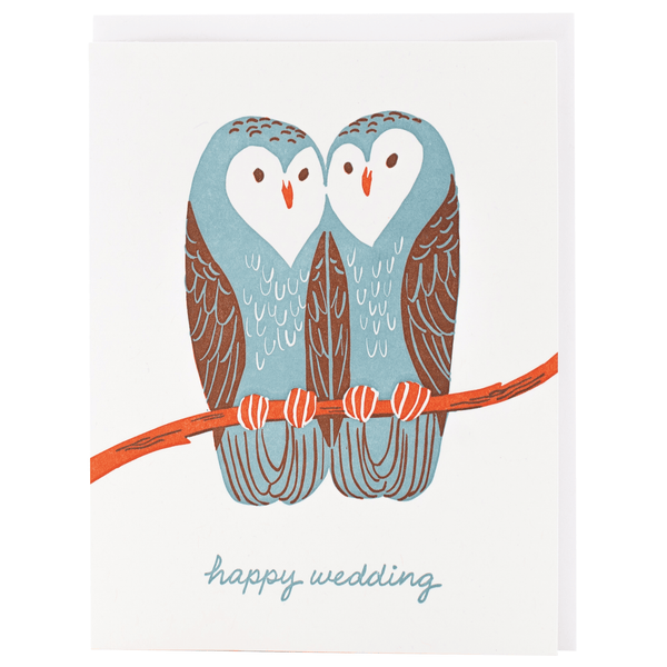 Loving Owls Wedding Card