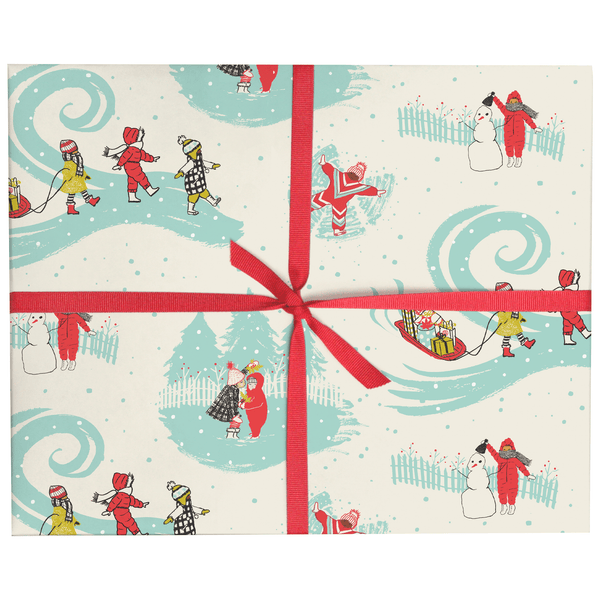 Kids In The Snow Gift Wrap