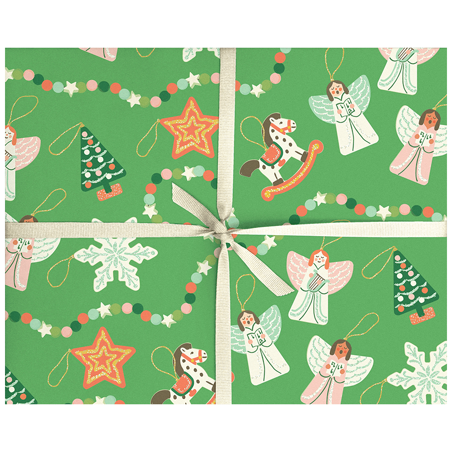 Angel Ornaments Gift Wrap, Wrapping Paper