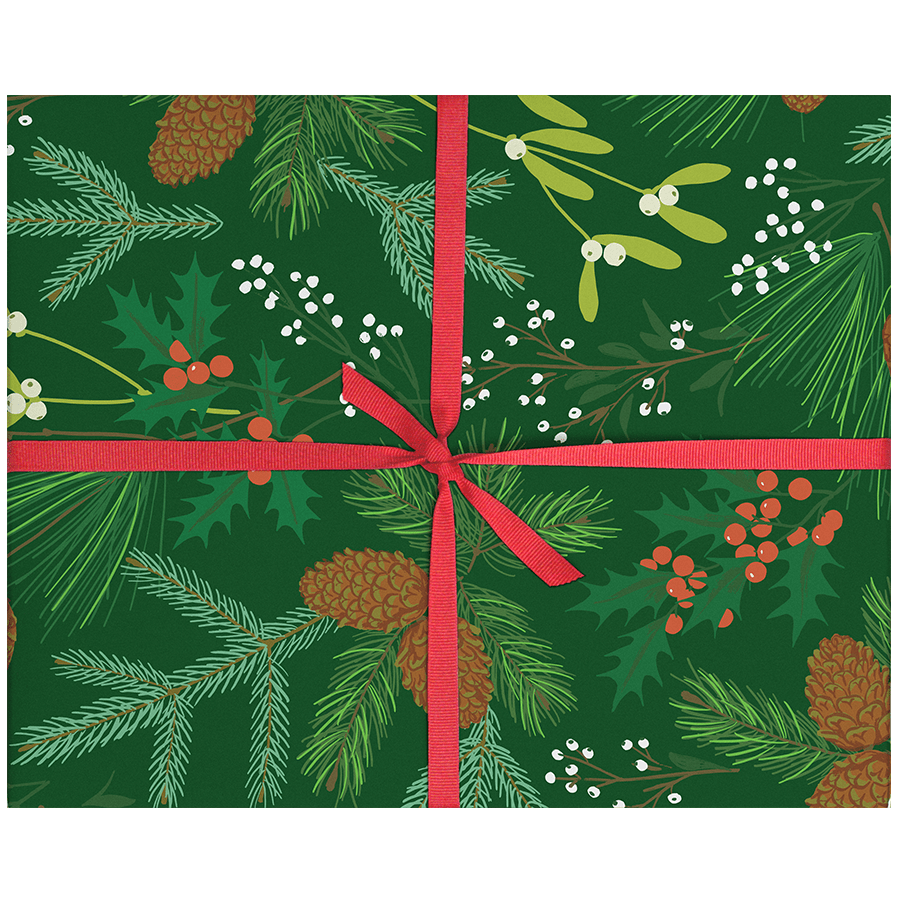 Pinecone Holiday Gift Wrap