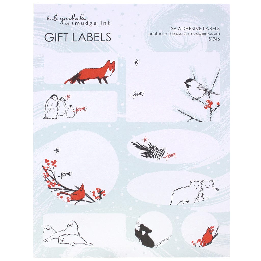 Winter Animals Gift Labels